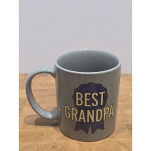 BEST GRANDPA on a blue ribbon -both sides -Gray Mug  12 Oz  Hallmark